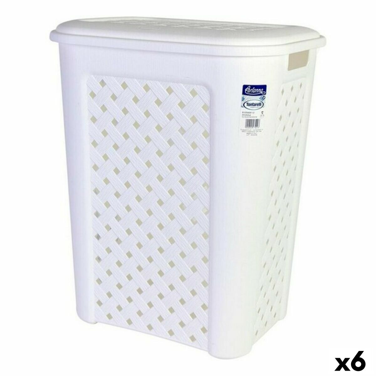 Tvättkorg Arianna Tontarelli 8105408_112 50 L Vit 44 x 35 x 55 cm (6 antal)