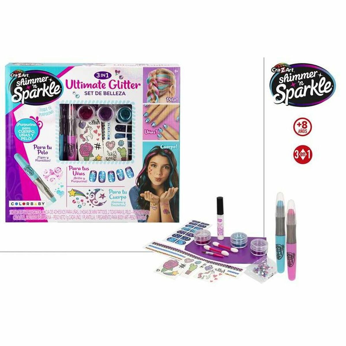 Sminkset för barn Colorbaby Ultimate Glitter 16 Delar