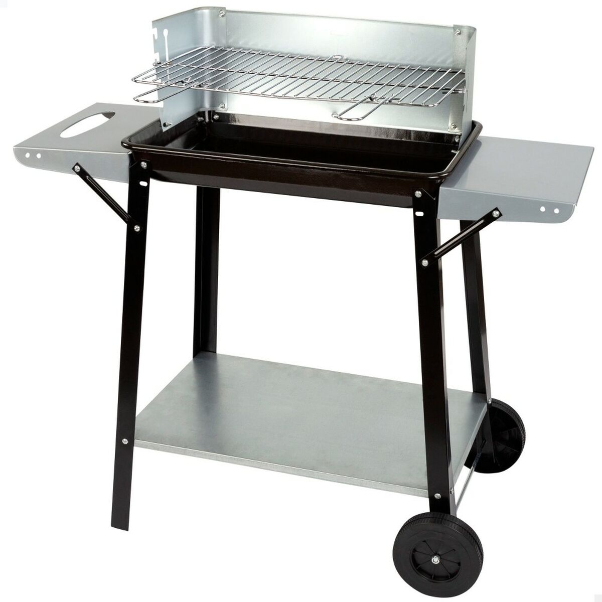 Kolgrill med hjul Aktive Emaljerad metall 90 x 85 x 32 cm Svart
