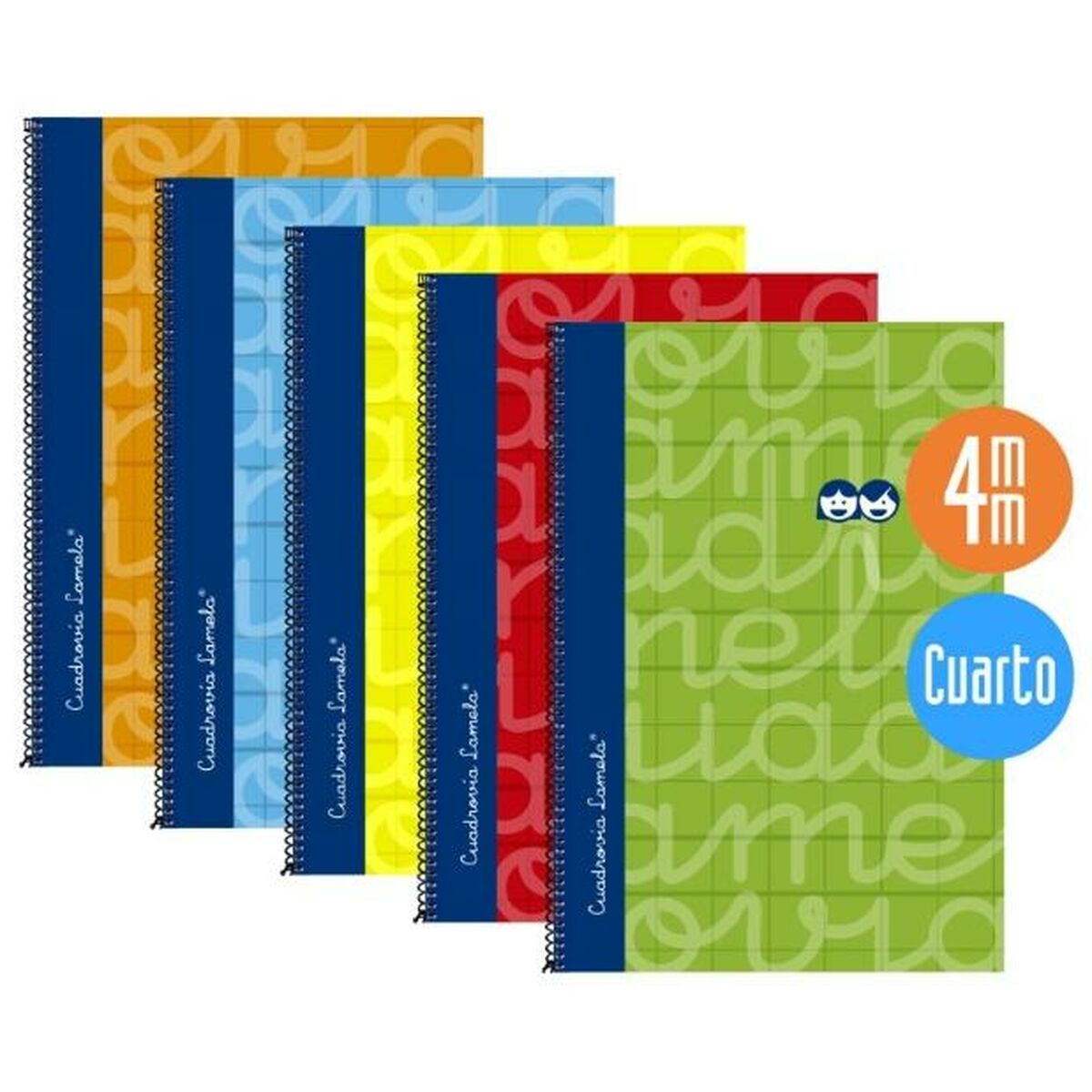 Uppsättning av övningsböcker Lamela Multicolour Quarto 5 Delar 80 Blad