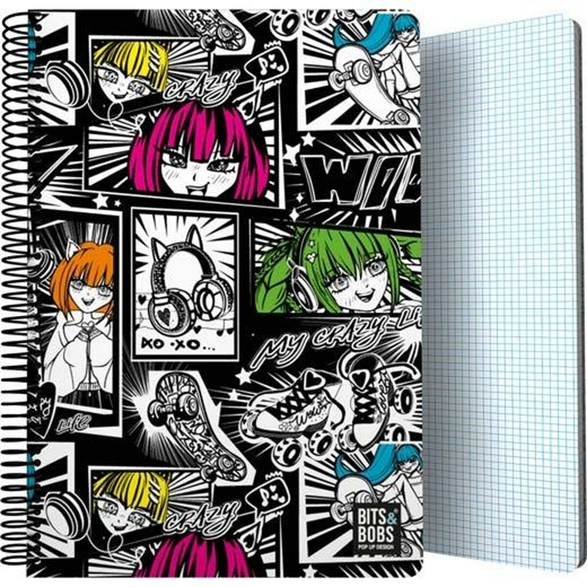 Bok med ringar Grafoplas Bits&Bobs 24 Yuku Multicolour Din A4 80 Blad 21,5 x 31,5 cm