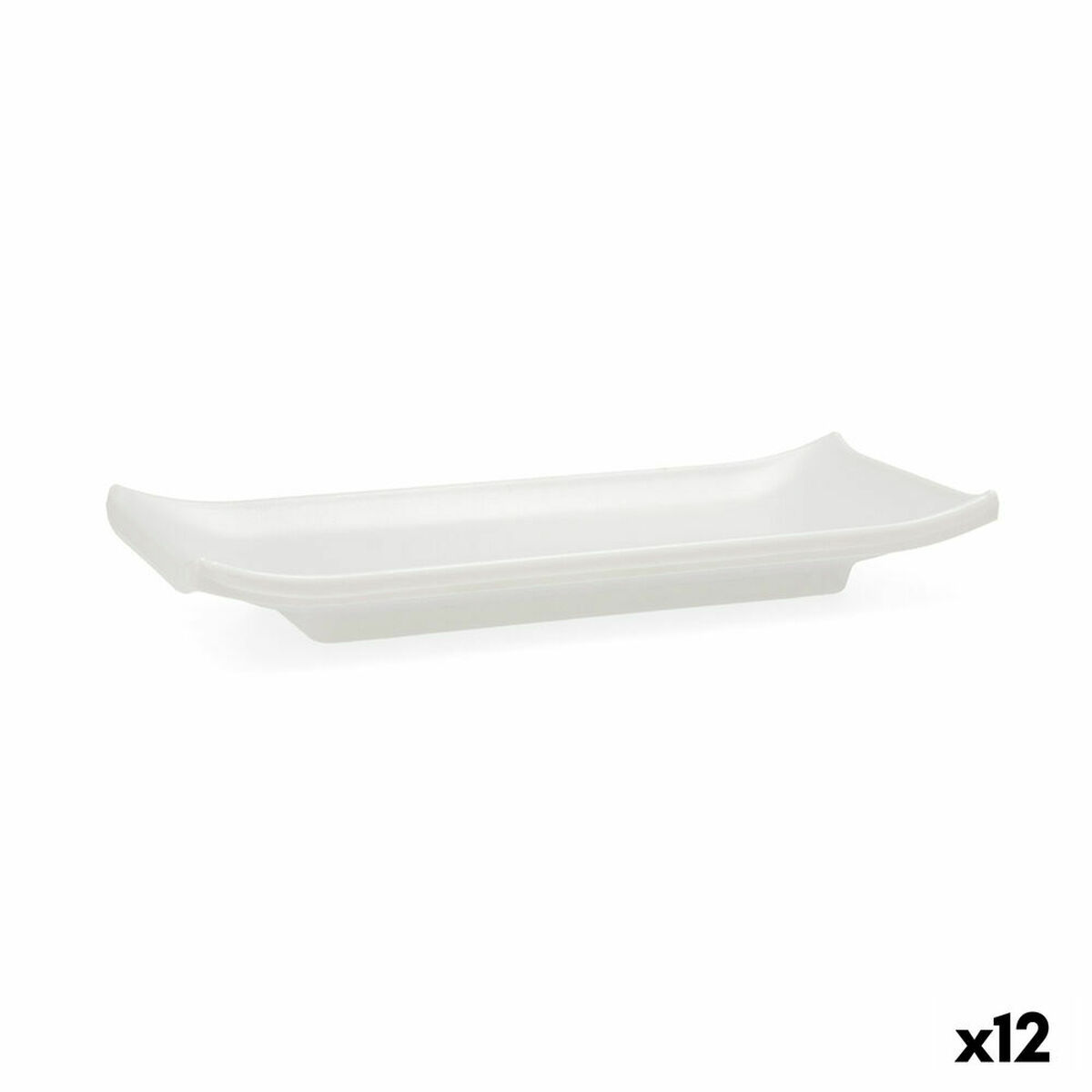 Bricka Quid Select Vit Plast 22,4 x 9,5 x 3 cm Sushi (12 antal)