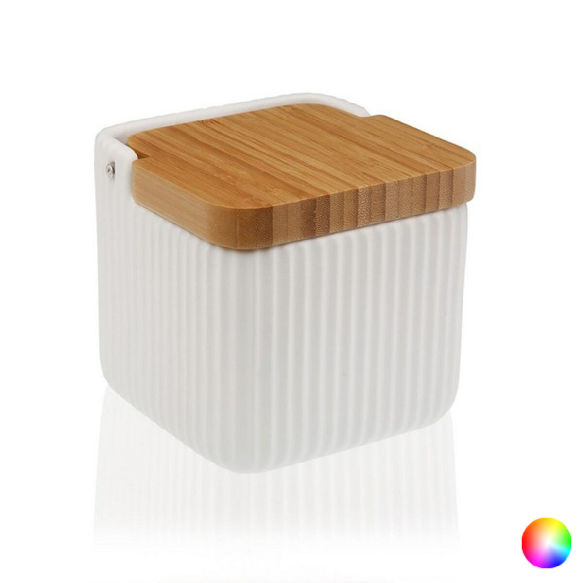 Saltkar med lock (11,5 x 11,5 x 11,5 cm) Vit