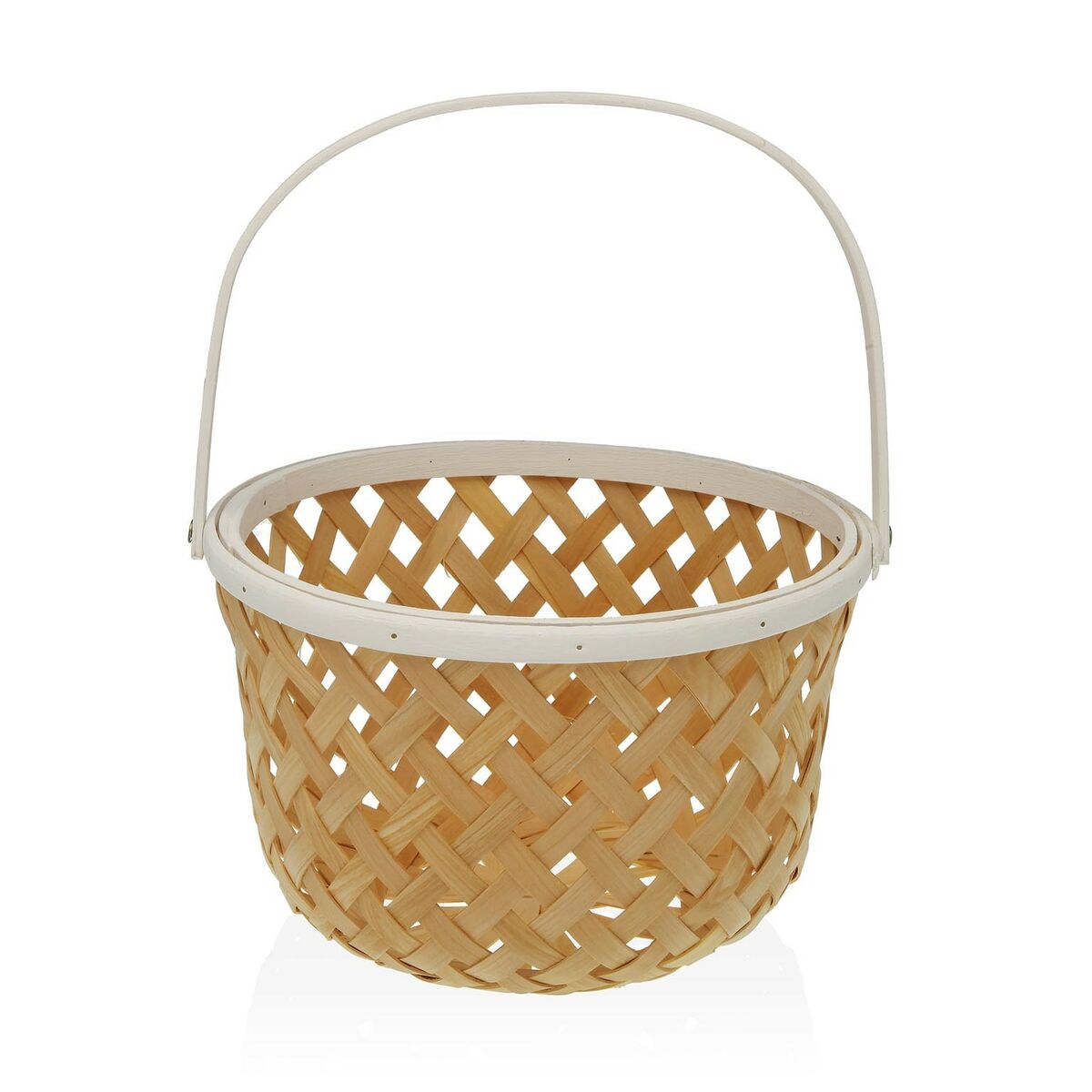 Fruktskål Versa Vit Granträ Bambu (28,5 x 35 x 28,5 cm)