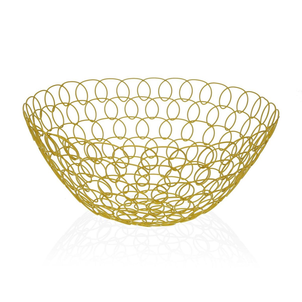 Fruktskål Versa Eris Senap Metall Stål (28 x 12 x 28 cm)