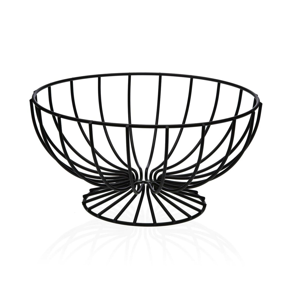 Fruktskål Versa Svart Metall Keramik Stål 26 x 11 x 26 cm