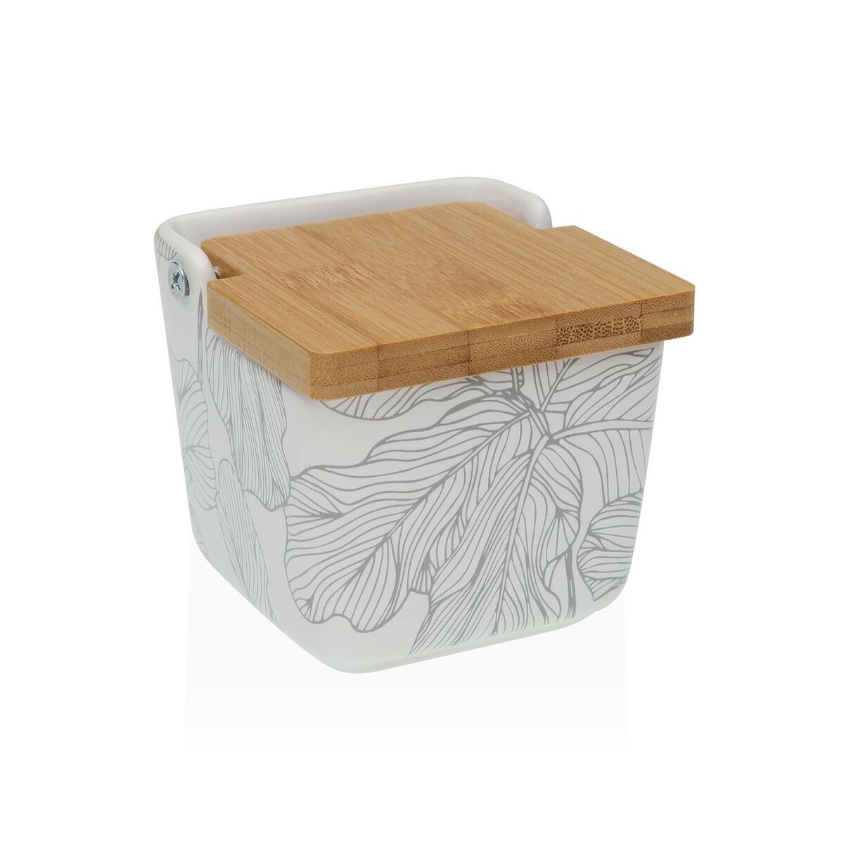 Saltkar med lock Versa Palmträd Keramik 8,8 x 8,5 x 8,8 cm