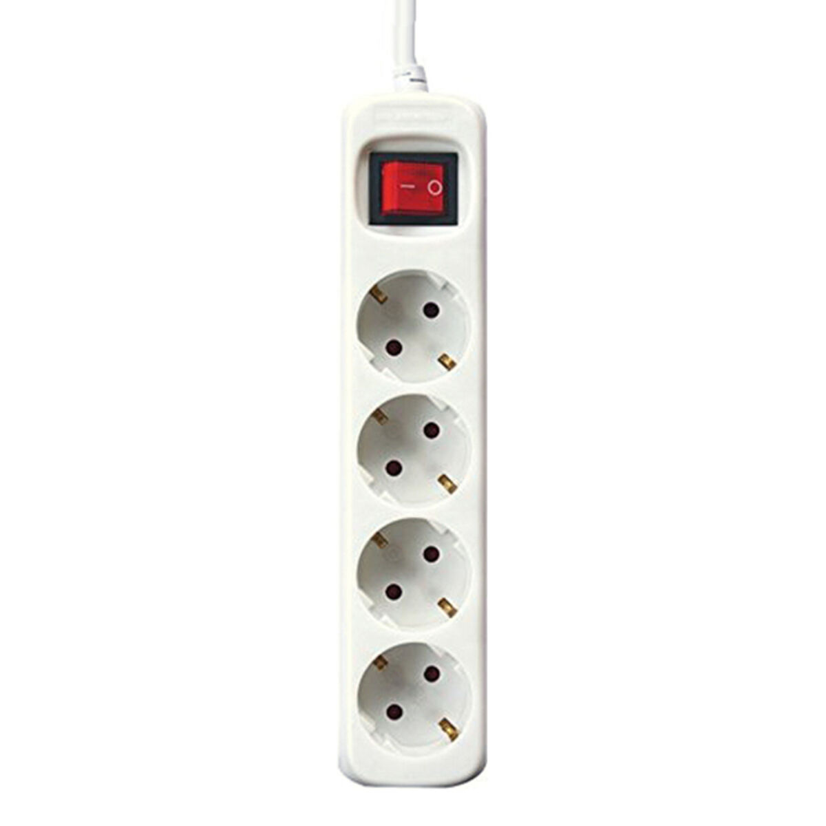 Ellist 4 Tomas-uttag med brytare Silver Electronics Vit 3 m