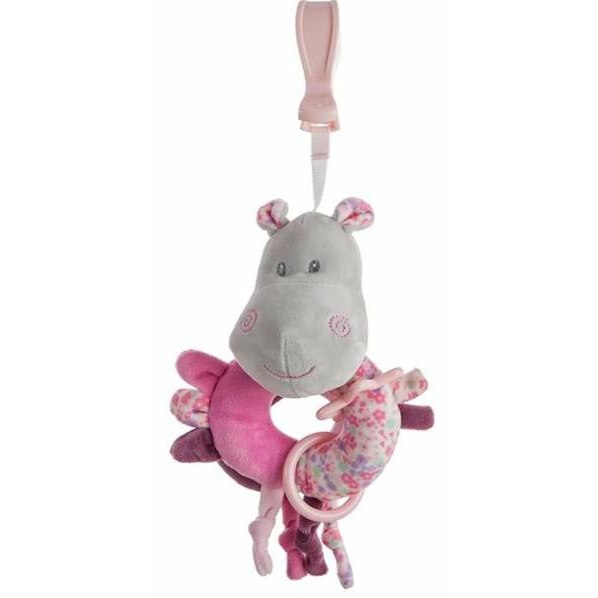 Skallra Activity Flodhäst Rosa 20cm