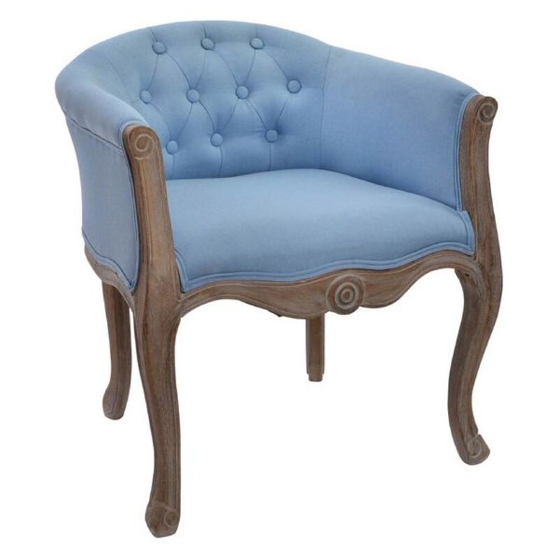 Sittpall DKD Home Decor Blå Polyester Trä Gummiträ 58 x 56 x 69 cm