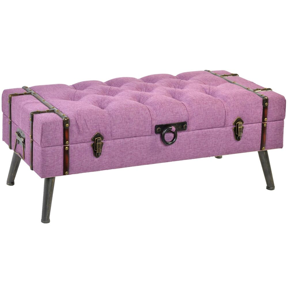 Sittpall DKD Home Decor Metall Polyester Fuchsia Trä MDF (102 x 42 x 40,5 cm)