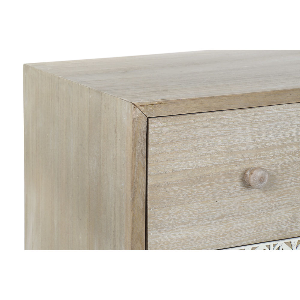 Byrå DKD Home Decor 80 x 42 x 80 cm Naturell Vit Löv av en växt