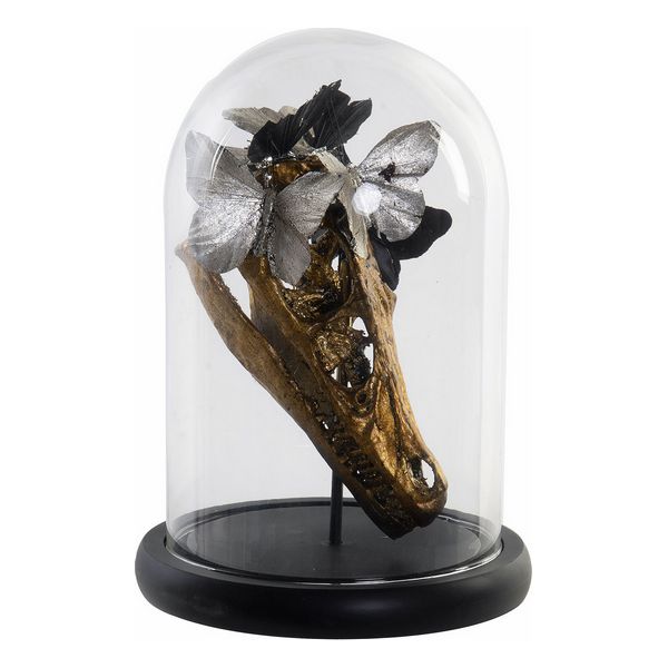 Prydnadsfigur DKD Home Decor Svart Gyllene Fjärilar 17 x 17 x 26 cm