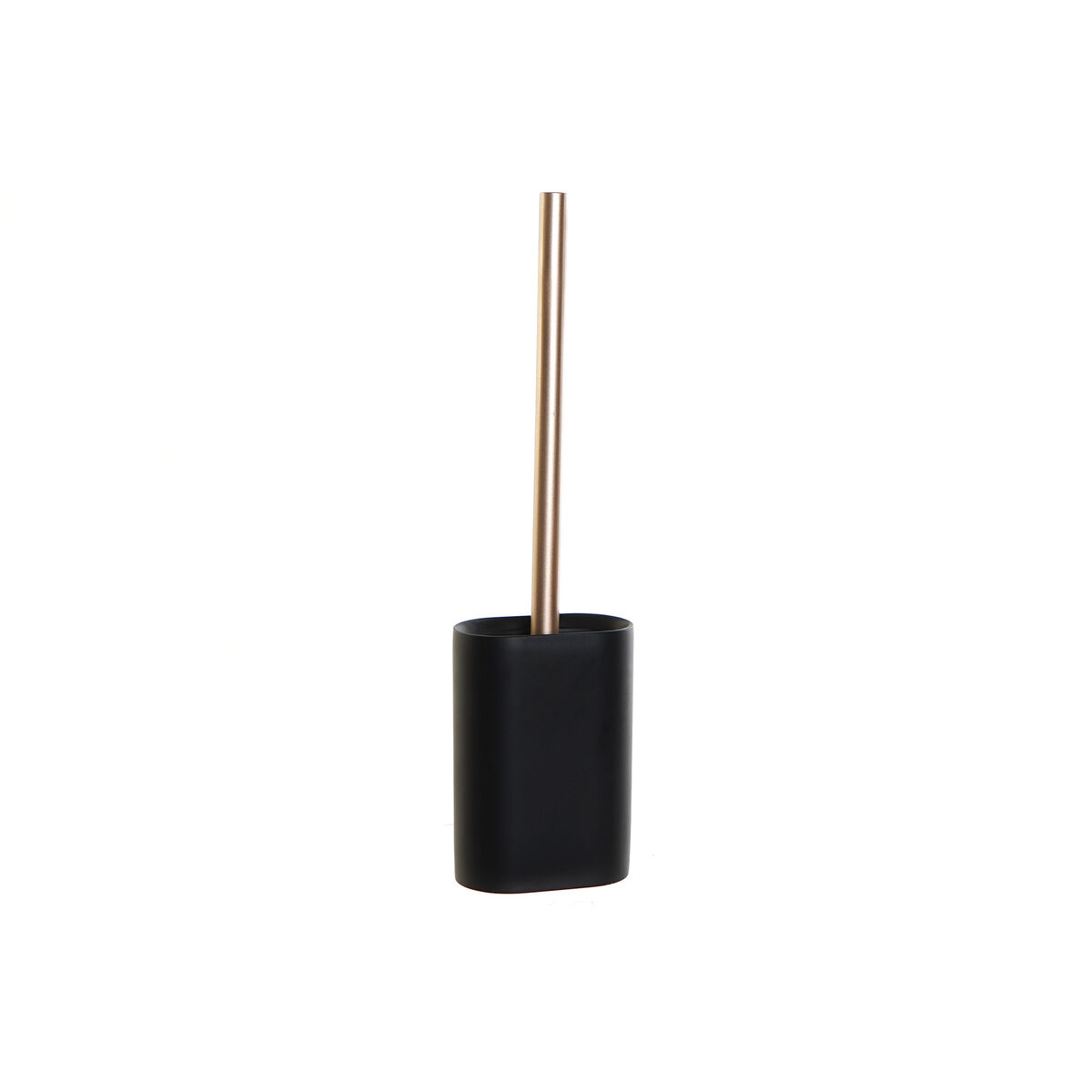 Toalettborste DKD Home Decor Svart Gyllene Harts 10 x 6 x 40 cm
