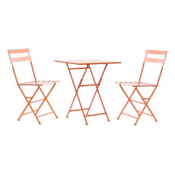 Bordsgrupp med 2 stolar DKD Home Decor MB-177412 Korall 60 x 60 x 75 cm (3 pcs)