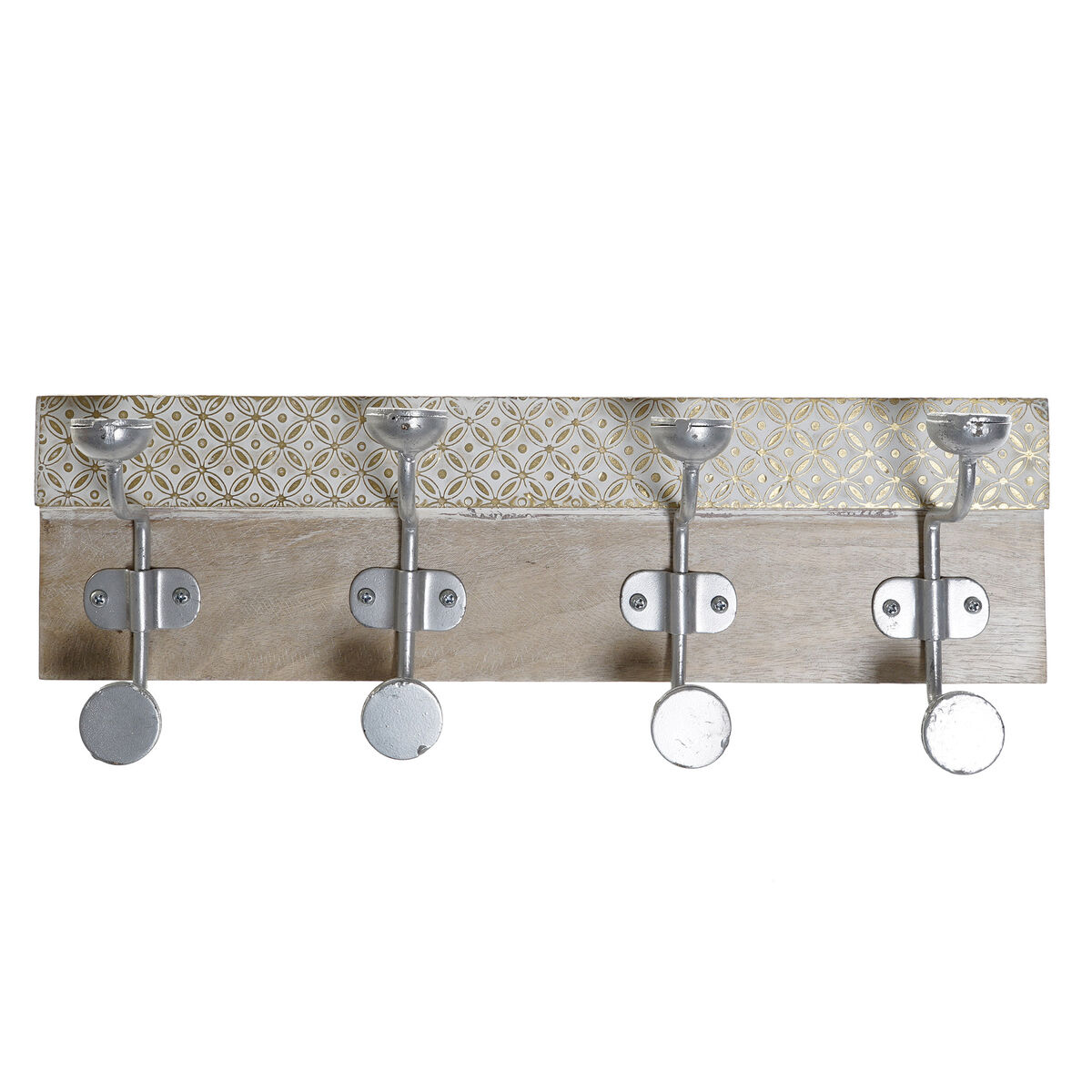 Väggmonterad rockhängare DKD Home Decor 46 x 15 x 10 cm Metall Vintage Mangoträ Avskalad