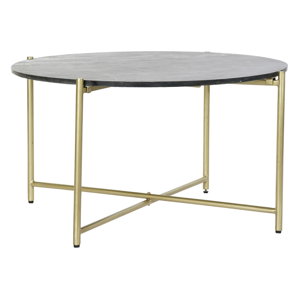 Sidobord DKD Home Decor Svart Gyllene Marmor Järn (81 x 81 x 44 cm)