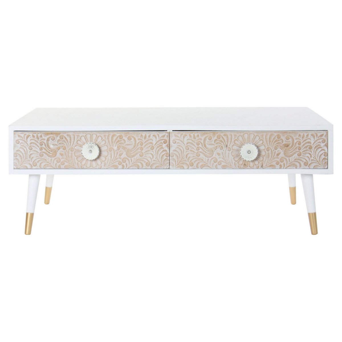 TV-möbler DKD Home Decor Vit Gran Ljusbrun (120 x 65 x 42 cm)