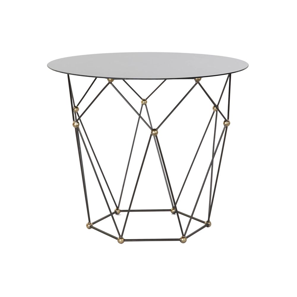 Sidobord DKD Home Decor Svart Metall Glas Gyllene (70 x 70 x 60 cm)