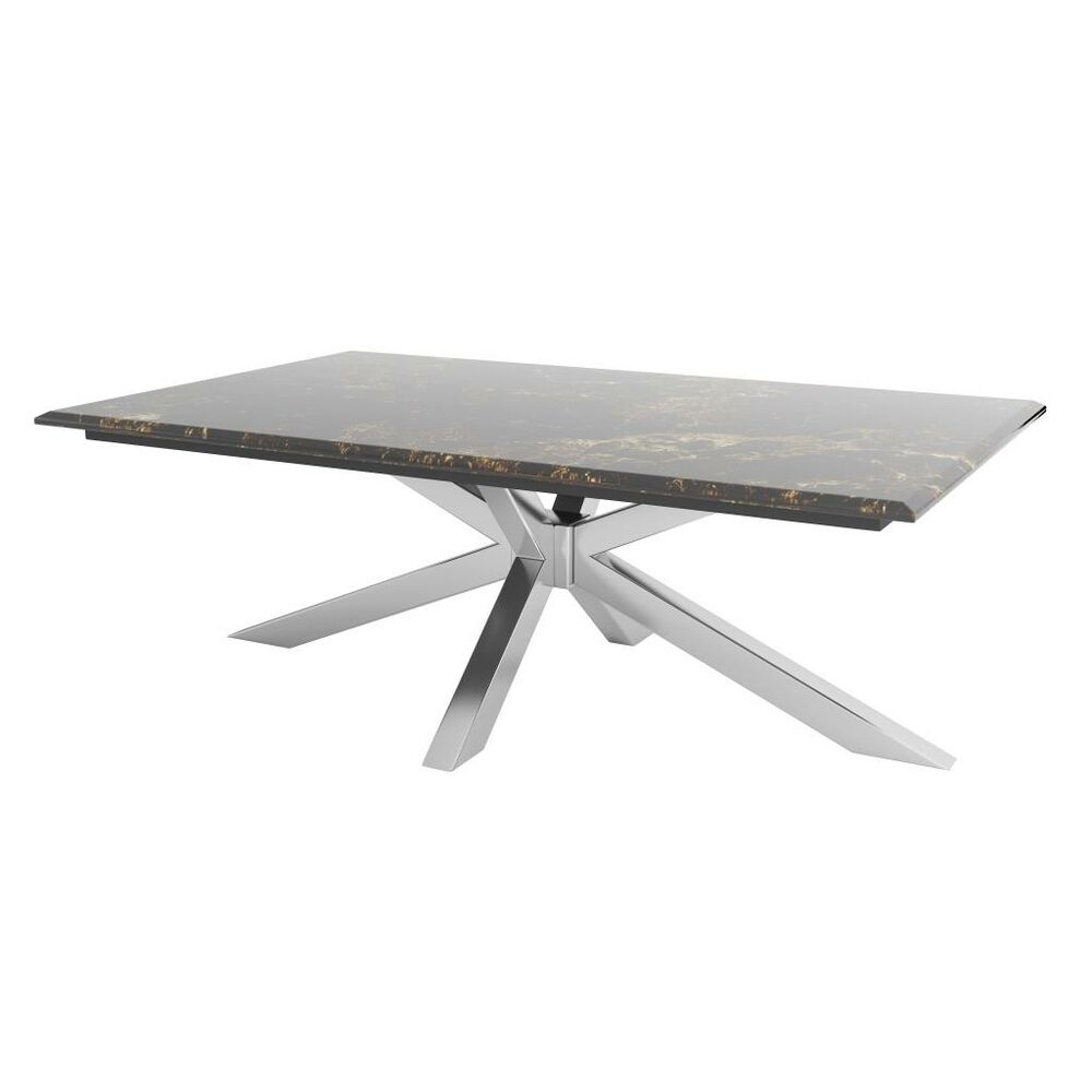 Soffbord DKD Home Decor Silvrig Marmor Stål Plast 130 x 80 x 45 cm