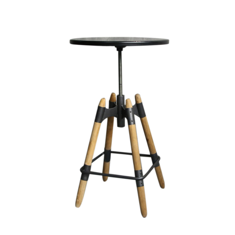 Sidobord DKD Home Decor 8424001831456 60 x 60 x 105 cm Naturell Svart Metall Trä