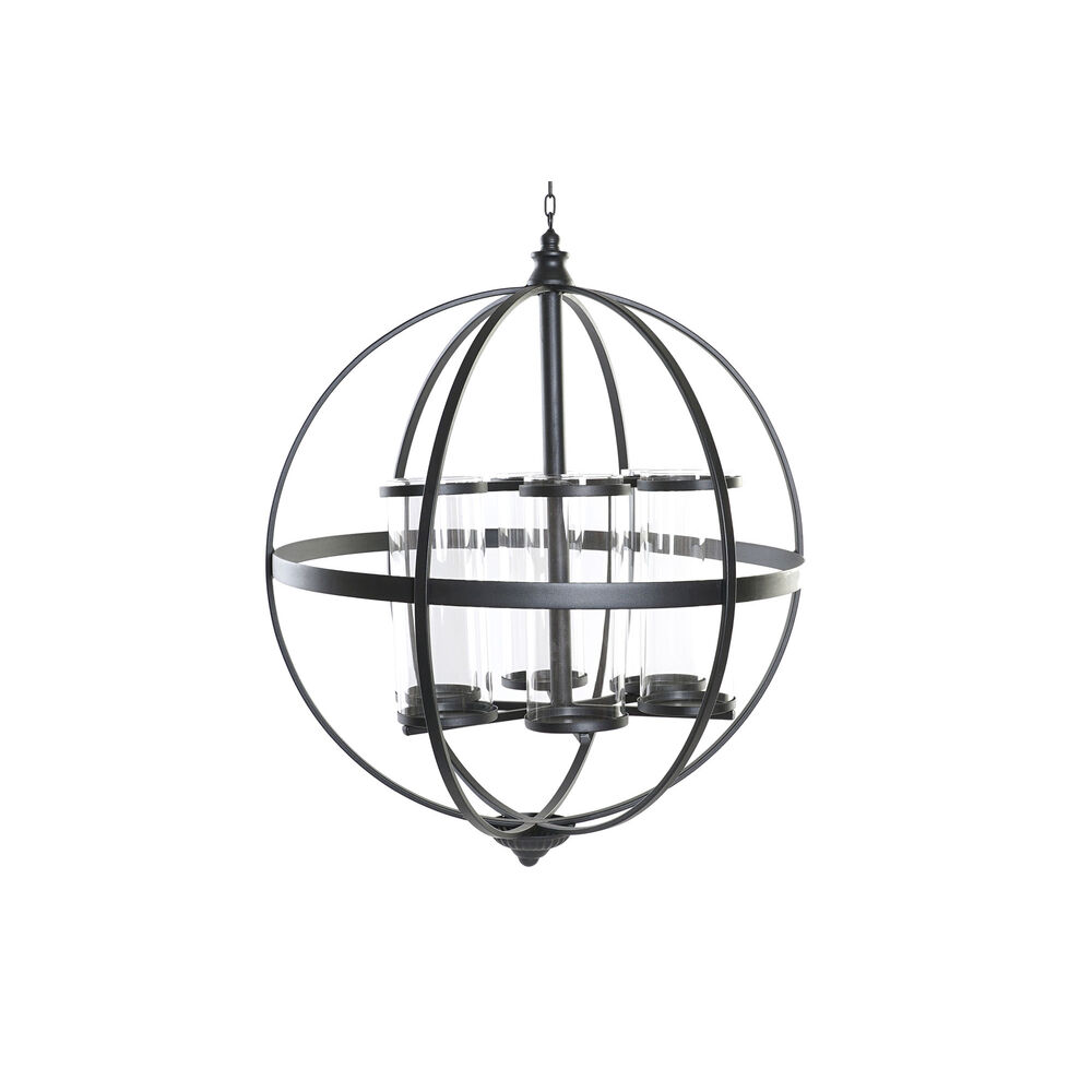 Ljusstakar DKD Home Decor Svart Metall Glas (60 x 60 x 73 cm)