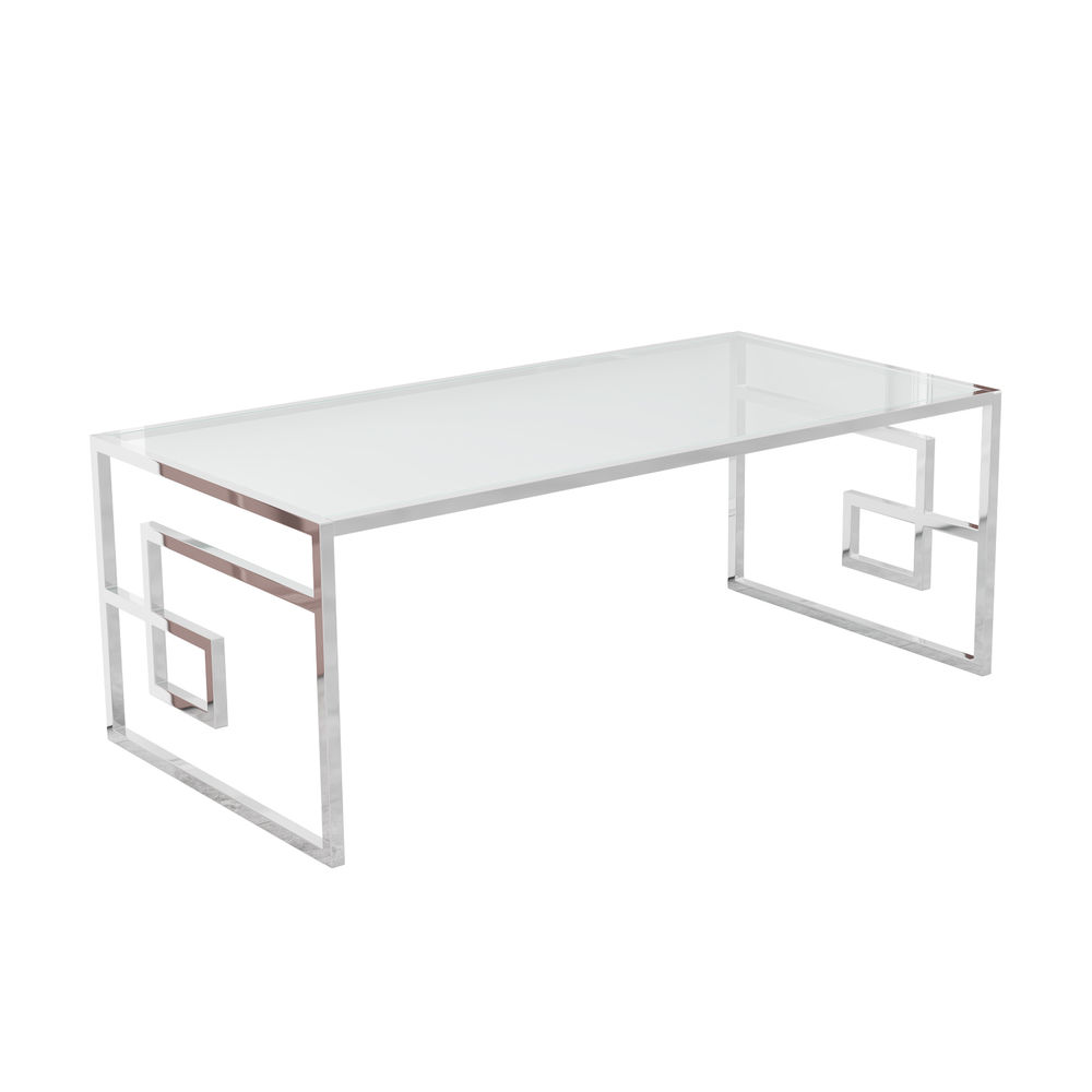 Sidobord DKD Home Decor Glas Metall Silver (120 x 60 x 45 cm)