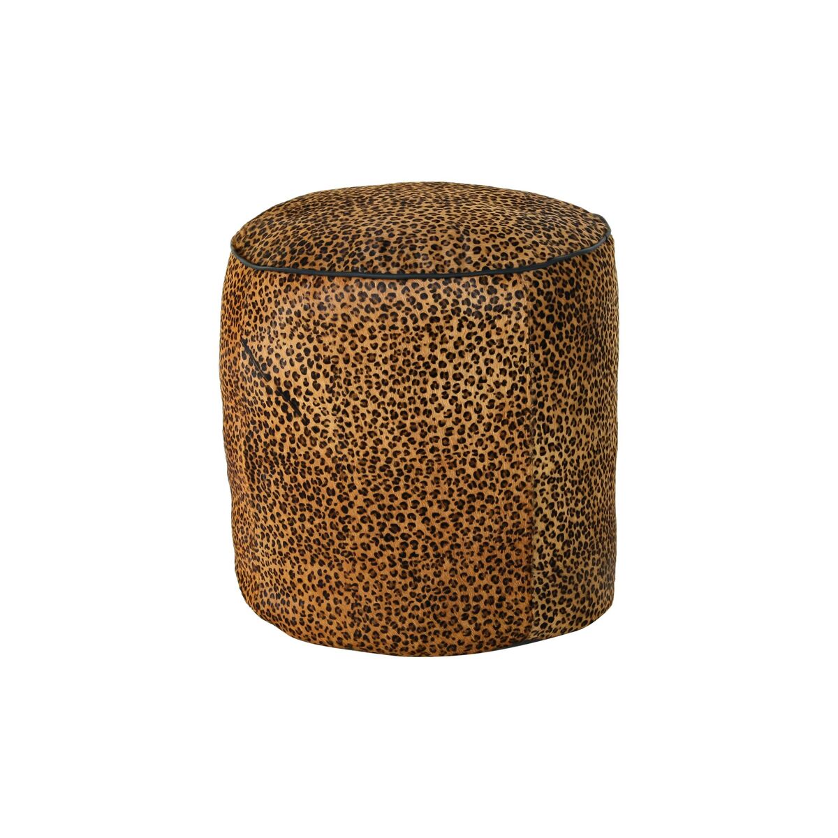 Fotpall DKD Home Decor 46 x 46 x 50 cm Svart Brun Leopard Kolonial