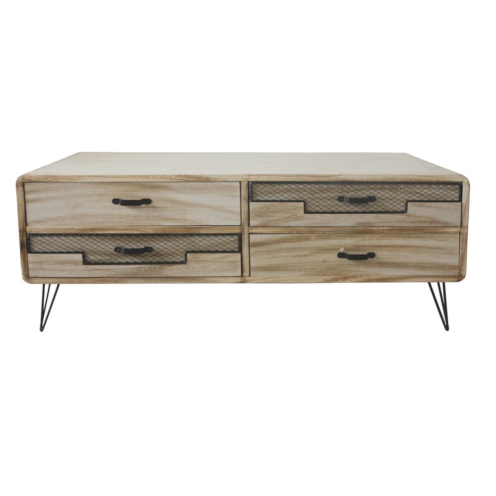 TV-möbler DKD Home Decor Metall Paulowniaträ (115 x 61 x 43 cm)