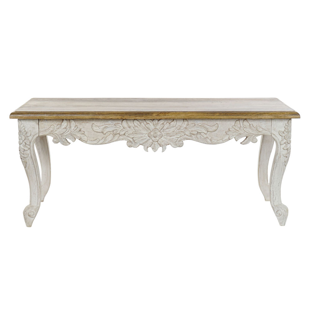 Soffbord DKD Home Decor Vit Naturell 120 x 61 x 49 cm