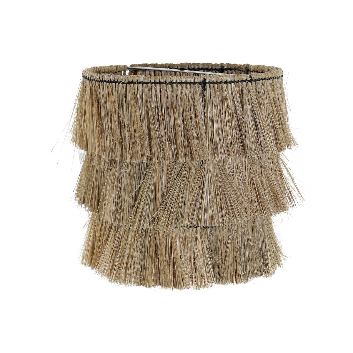 Lampskärm DKD Home Decor Jute Metall Naturell Frans 40 x 40 x 40 cm