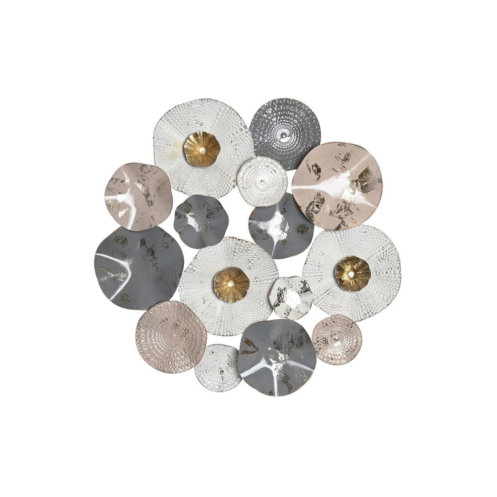 Väggdekoration DKD Home Decor Grå Metall Vit (80 x 7 x 80 cm)