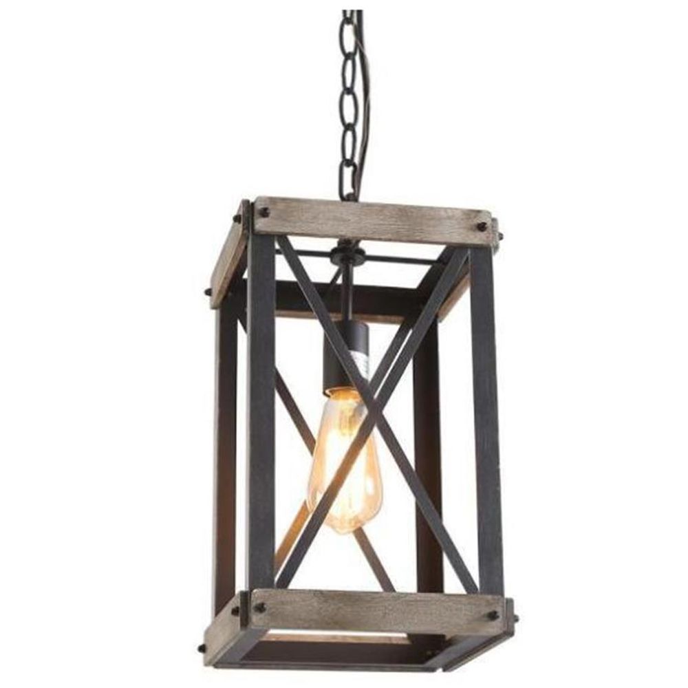 Taklampa DKD Home Decor Svart Metall Brun 220 V 50 W (25 x 25 x 43 cm)