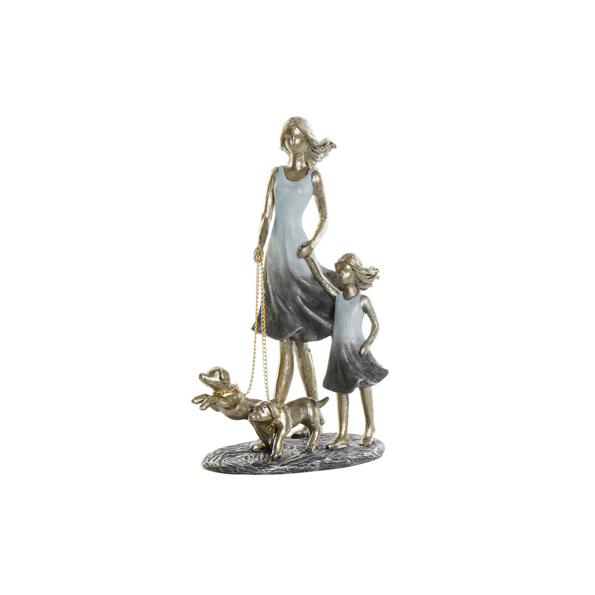 Prydnadsfigur DKD Home Decor 16 x 9,5 x 24 cm Blå Gyllene Familj