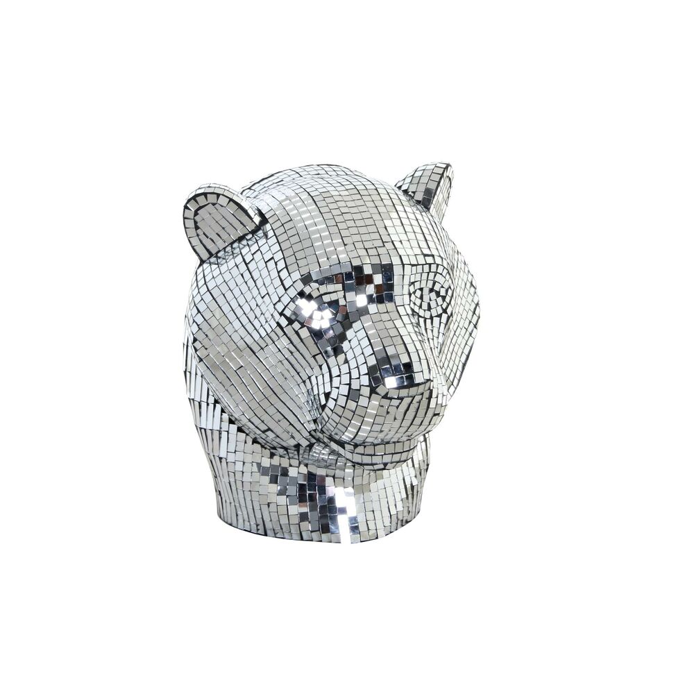 Prydnadsfigur DKD Home Decor Silvrig Leopard Harts (31 x 27 x 32 cm)