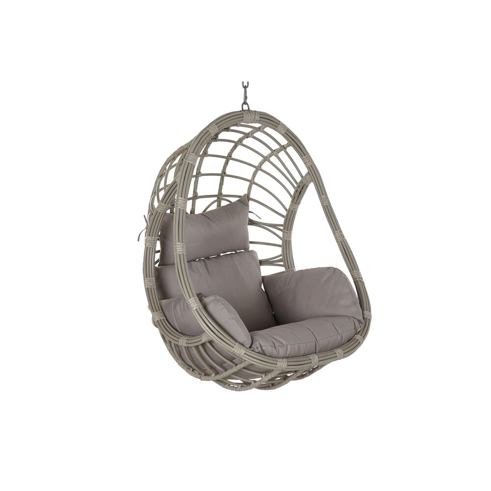 Hängande trädgårdsfåtölj DKD Home Decor 90 x 70 x 110 cm Grå syntetisk rattan Aluminium (92 x 70 x 113 cm)