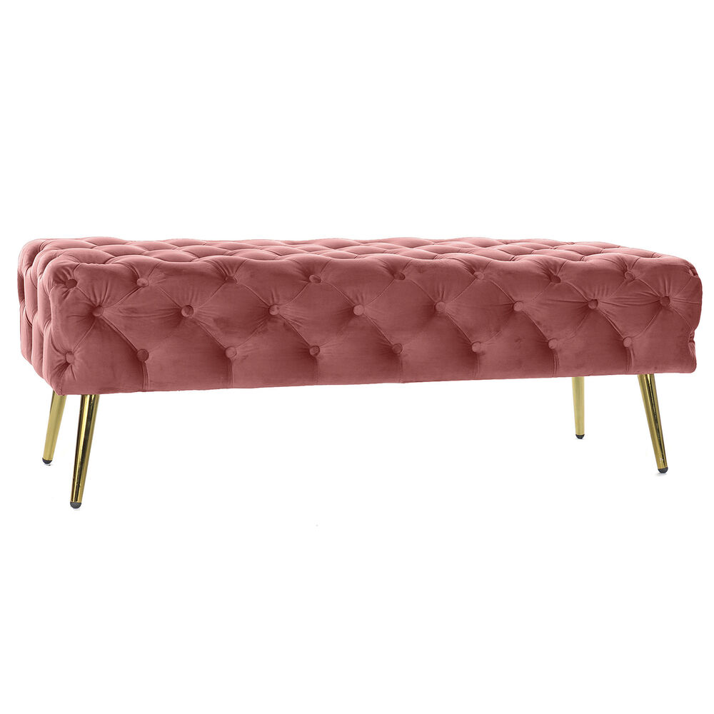 Sittpall DKD Home Decor Rosa Gyllene (120 x 45 x 40 cm)
