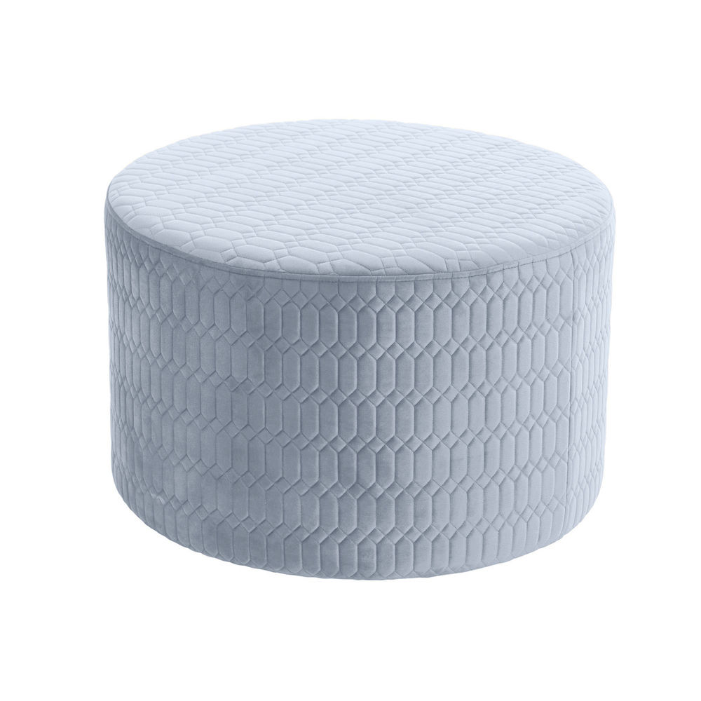 Fotpall DKD Home Decor Polyester Himmelsblå Badsvamp Trä MDF (55 x 55 x 35 cm)