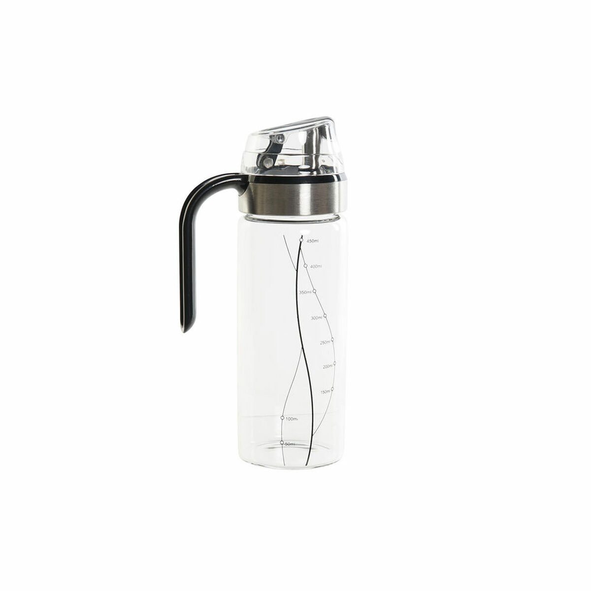 Oljeflaska DKD Home Decor Svart Transparent Rostfritt stål Borosilikatglas 450 ml