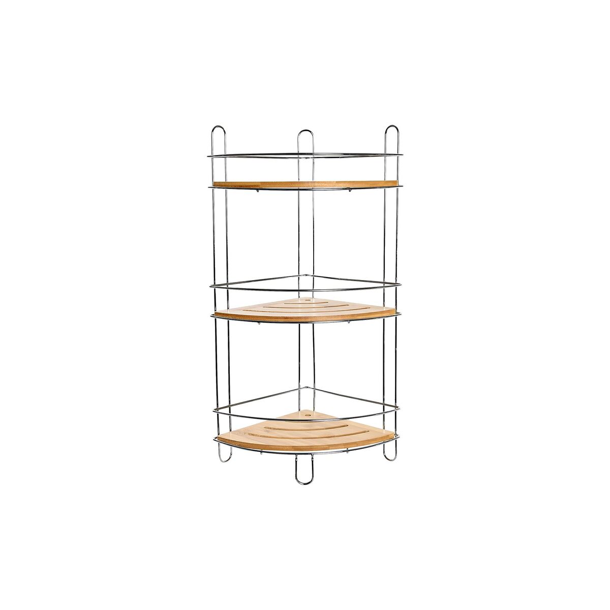 Badrumshyllor DKD Home Decor Bambu Aluminium Rostfri krommetall Naturell 19,5 x 19,5 x 47 cm