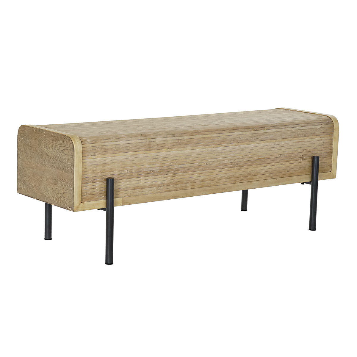 Sittpall DKD Home Decor Naturell Trä Metall 120 x 40 x 43 cm
