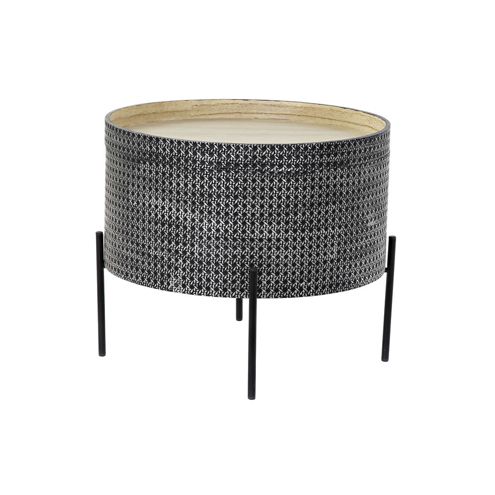 Sidobord DKD Home Decor Svart Silvrig 45 x 45 x 39 cm