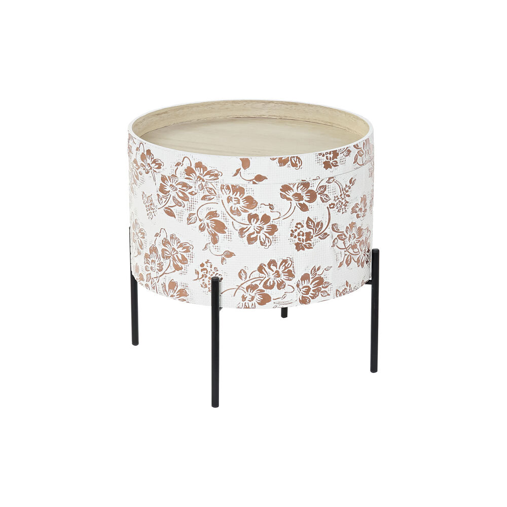 Sidobord DKD Home Decor Vit Svart 38 x 38 x 39 cm