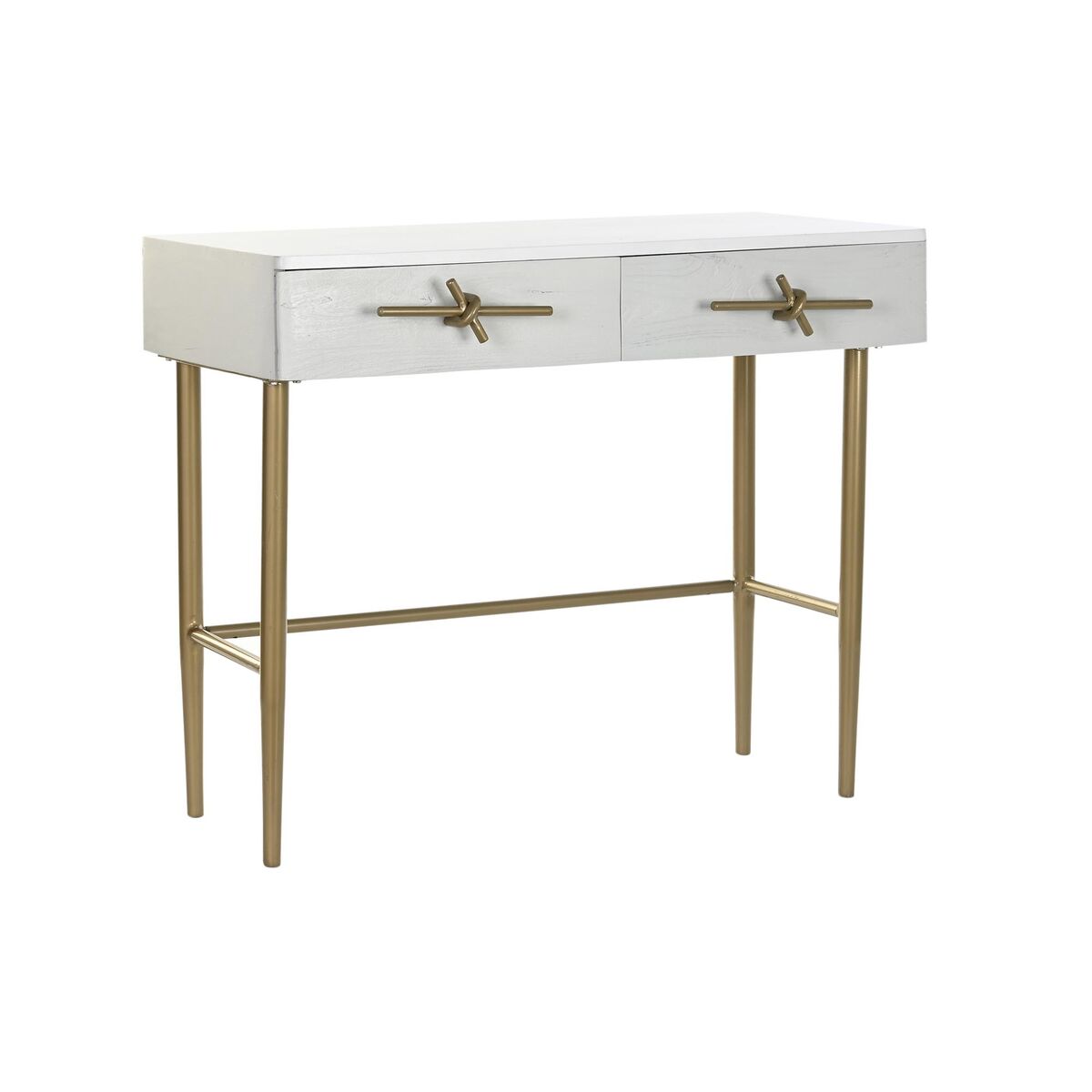 Mottagare DKD Home Decor Vit Gyllene 90 x 45 x 74 cm