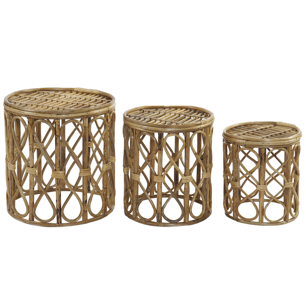 3-bordsset DKD Home Decor 39 x 39 x 41 cm Naturell vide