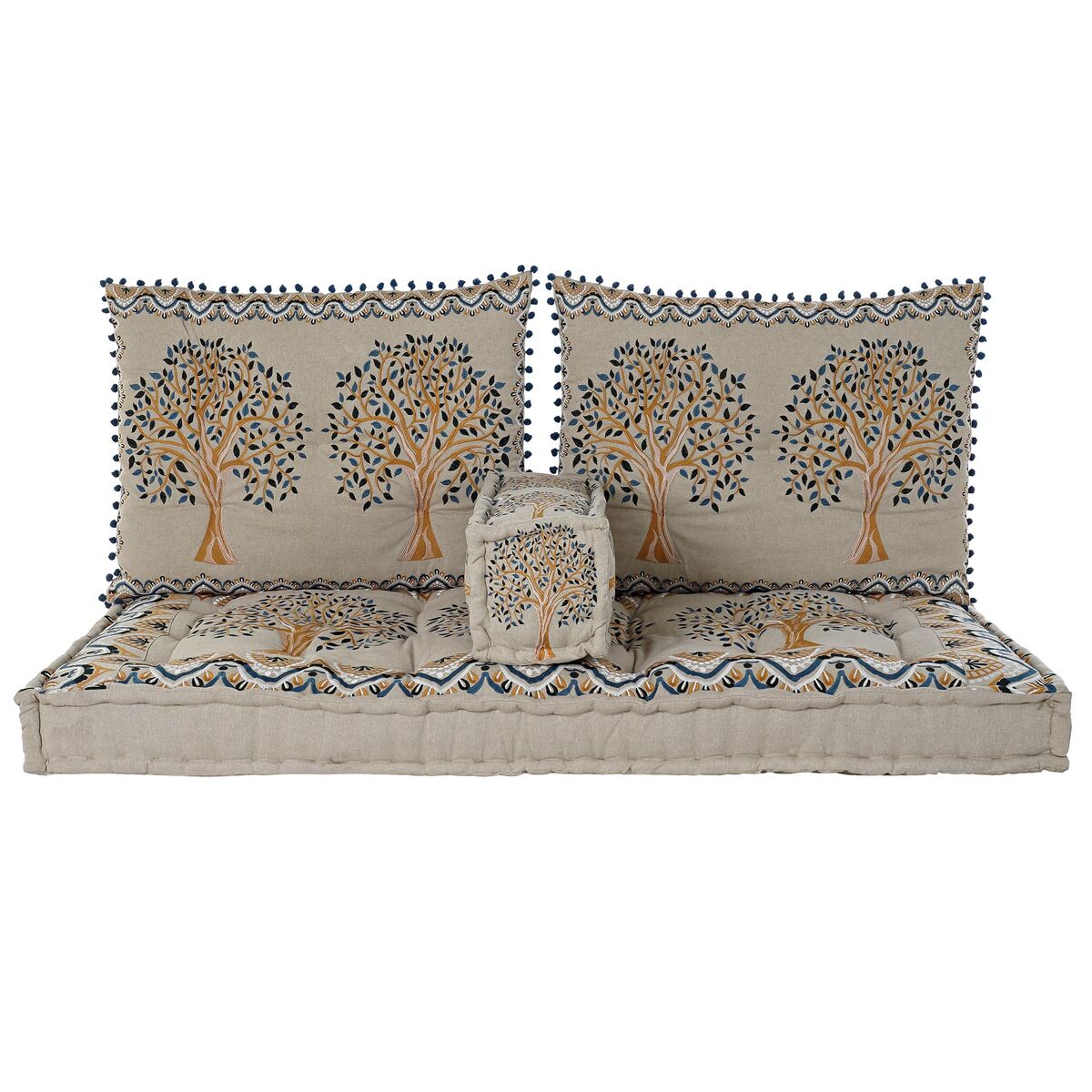 Fåtölj DKD Home Decor Gul Blå Beige 145 x 76 x 1 cm