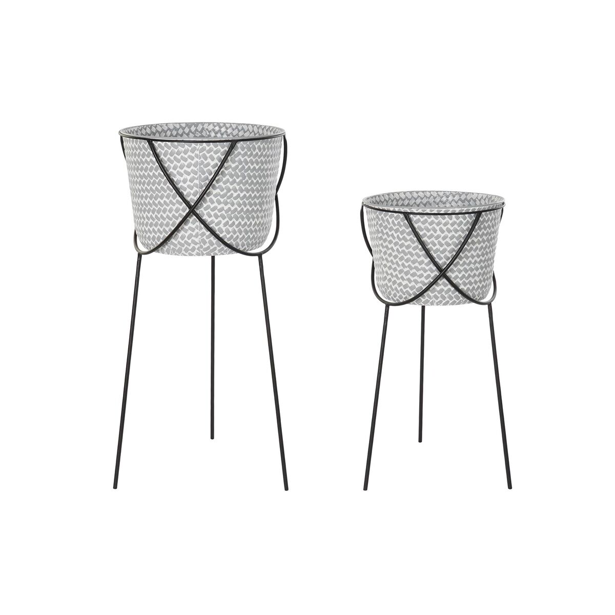 Krukset DKD Home Decor Svart Grå Metall Järn Fyrkantig 30 x 40 cm 37 x 37 x 82 cm (2 antal)