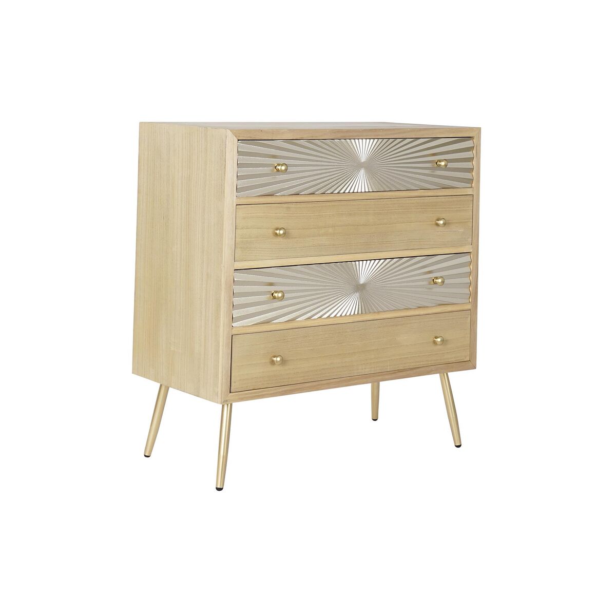 Kommod DKD Home Decor Gyllene Naturell Metall Gran Trä MDF Modern 80 x 40 x 87,5 cm