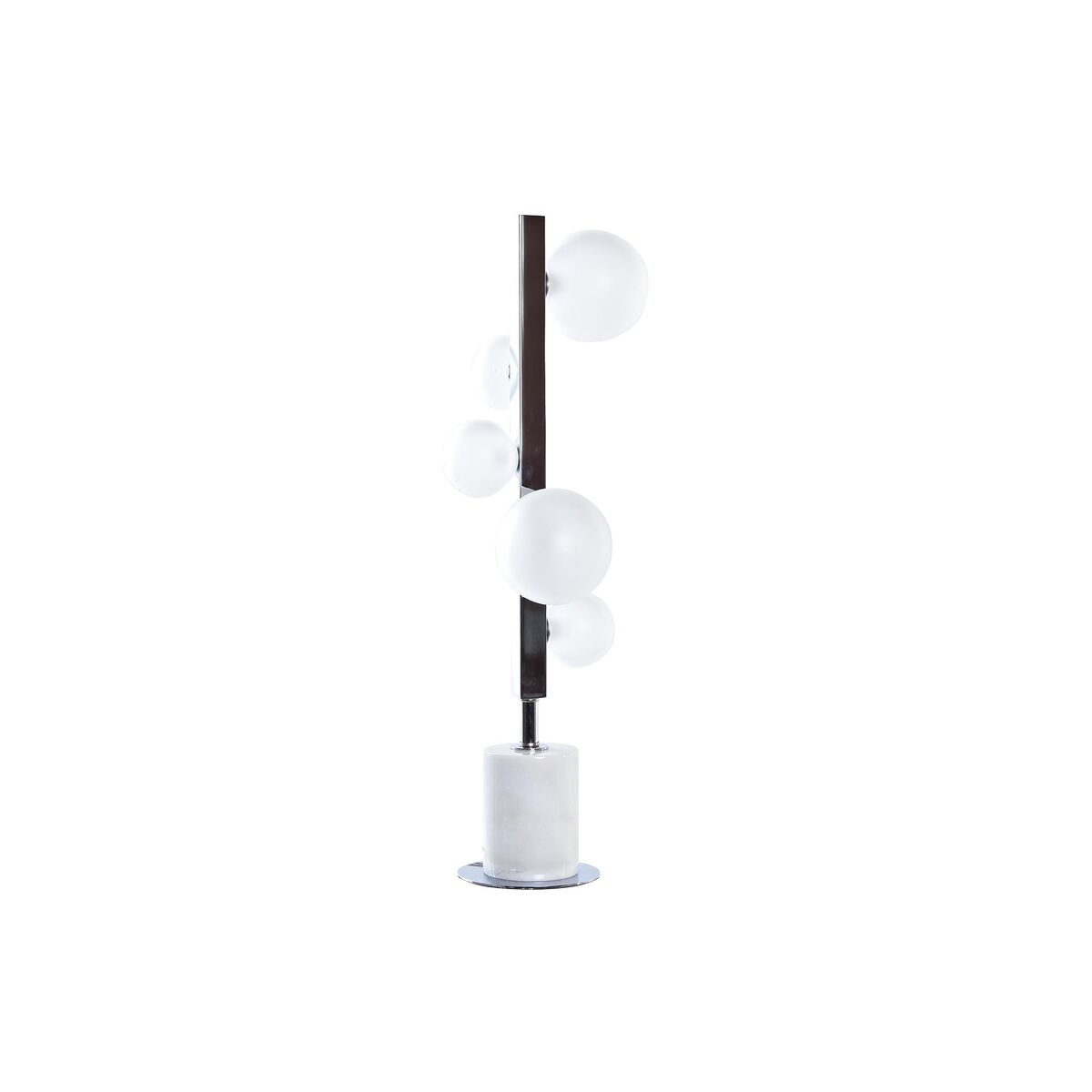 Bordslampa DKD Home Decor Vit Silvrig Glas Marmor 220 V 15 x 15 x 68 cm