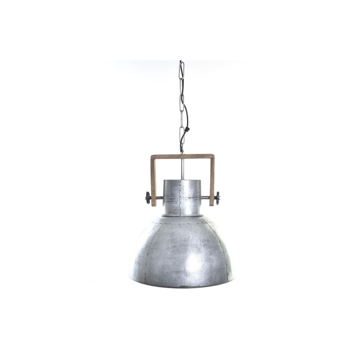 Taklampa DKD Home Decor Brun Silvrig Metall Mangoträ 50 W 40 x 40 x 50 cm